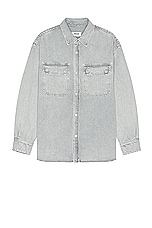 AGOLDE Camryn Shirt in Concrete, view 1, click to view large image.