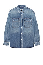 AGOLDE Camryn Denim Shirt in Swing, view 1, click to view large image.