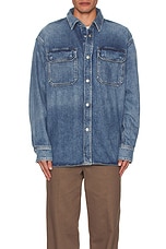 AGOLDE Camryn Denim Shirt in Swing, view 3, click to view large image.