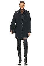 AGOLDE Mazie Denim Shirt Dress in Disappear, view 1, click to view large image.