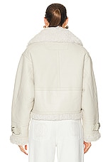 AGOLDE x Shoreditch Ski Club Lola Shearling Jacket in Natural & White, view 4, click to view large image.