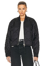 AGOLDE x Shoreditch Ski Club Iona Quilted Jacket in Black, view 1, click to view large image.
