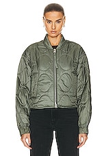 AGOLDE x Shoreditch Ski Club Iona Quilted Jacket in Laurel, view 1, click to view large image.