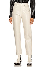 AGOLDE Recycled Leather 90's Pinch Waist Pant in Powder, view 1, click to view large image.