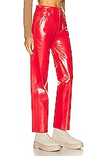AGOLDE Recycled Leather 90's Pinch Waist in Chili Patent, view 2, click to view large image.