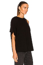 AGOLDE Della Asymmetric T Shirt in Black, view 2, click to view large image.