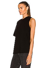 AGOLDE Della Asymmetric T Shirt in Black, view 3, click to view large image.