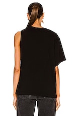 AGOLDE Della Asymmetric T Shirt in Black, view 4, click to view large image.