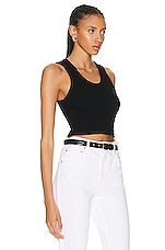 AGOLDE Cropped Poppy Tank in Black, view 2, click to view large image.