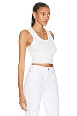 AGOLDE Cropped Poppy Tank in White, view 2, click to view large image.