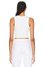 AGOLDE Cropped Poppy Tank in White, view 3, click to view large image.