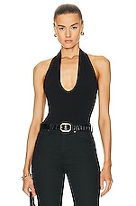 AGOLDE Azima Bodysuit in Black, view 1, click to view large image.