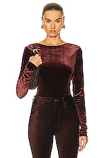 AGOLDE Corrin Scoop Back Bodysuit in Chocolate Milk, view 1, click to view large image.