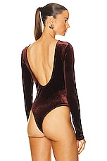 AGOLDE Corrin Scoop Back Bodysuit in Chocolate Milk, view 4, click to view large image.