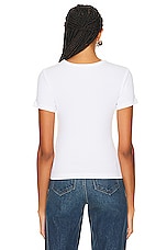 AGOLDE Arlo Rib Pocket Tee in White, view 3, click to view large image.