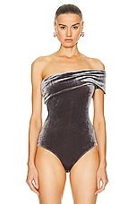 AGOLDE Bree Banded Bodysuit in Shark, view 2, click to view large image.