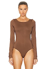 AGOLDE Paulette Bodysuit in Beeswax, view 2, click to view large image.