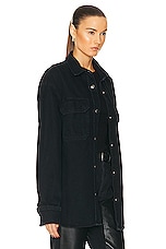 AGOLDE Camryn Upsized Denim Shirt in Crushed, view 2, click to view large image.