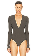 AGOLDE Zena Bodysuit in Tyre, view 2, click to view large image.