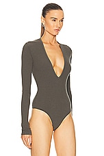 AGOLDE Zena Bodysuit in Tyre, view 3, click to view large image.