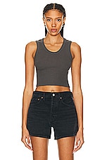 AGOLDE Cropped Poppy Tank in Raven, view 1, click to view large image.