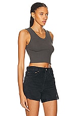 AGOLDE Cropped Poppy Tank in Raven, view 2, click to view large image.