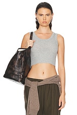 AGOLDE Cropped Poppy Tank in Grey Heather, view 1, click to view large image.