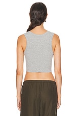 AGOLDE Cropped Poppy Tank in Grey Heather, view 3, click to view large image.