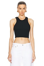 AGOLDE Cropped Bailey Tank in Black, view 1, click to view large image.