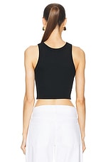 AGOLDE Cropped Bailey Tank in Black, view 3, click to view large image.
