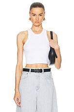 AGOLDE Cropped Bailey Tank in White, view 1, click to view large image.
