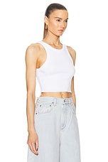 AGOLDE Cropped Bailey Tank in White, view 2, click to view large image.