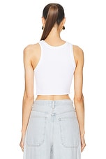 AGOLDE Cropped Bailey Tank in White, view 3, click to view large image.