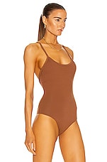 AGOLDE Dhalia Scoop Bodysuit in Caramel, view 4, click to view large image.