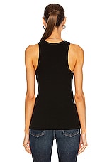 AGOLDE Bea Cutaway Tank in Black, view 3, click to view large image.