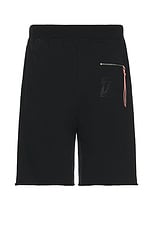 Aries Premium Temple Sweatshort in Black, view 2, click to view large image.