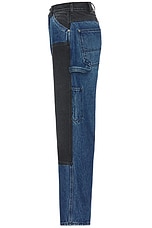 Aries Colourblocked Denim Carpenter Jean in Black & Blue, view 4, click to view large image.