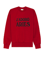 Aries J'adoro Aries Sweater in Red, view 1, click to view large image.