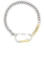 Aries Column Carabiner Silver Necklace in Silver, view 1, click to view large image.