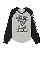 Aries Aged Raglan Baseball Tee in Multi, view 1, click to view large image.