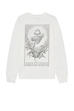 Aries Faded Aries Ex Amino Long Sleeve Tee in Off White | FWRD