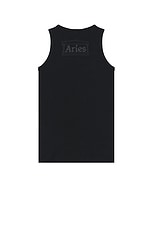 Aries Racer-back Rib Vest Twin Pack in White & Black, view 3, click to view large image.