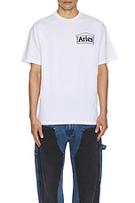 Aries Temple Tee in White, view 3, click to view large image.