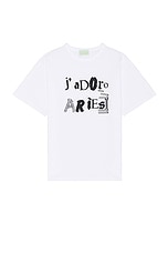 Aries J'Adoro Aries Ransom Tee in White, view 1, click to view large image.