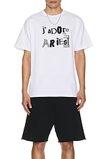 Aries J'Adoro Aries Ransom Tee in White, view 3, click to view large image.