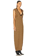 Aisling Camps Leather Crochet Cocoon Dress in Hazelnut/black, view 2, click to view large image.