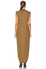 Aisling Camps Leather Crochet Cocoon Dress in Hazelnut/black, view 3, click to view large image.