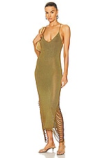 Aisling Camps Stalactite Slip Dress in Gold, view 1, click to view large image.