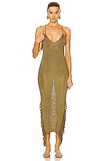 Aisling Camps Stalactite Slip Dress in Gold, view 2, click to view large image.