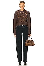 Aisling Camps Crop Cable Sweater in Brown, view 4, click to view large image.